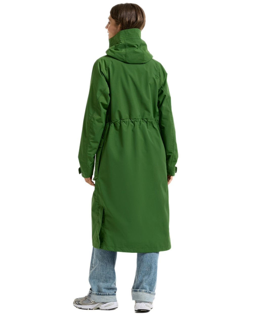 Velvet Green coloured Didriksons Womens Louise Long Parka on white background