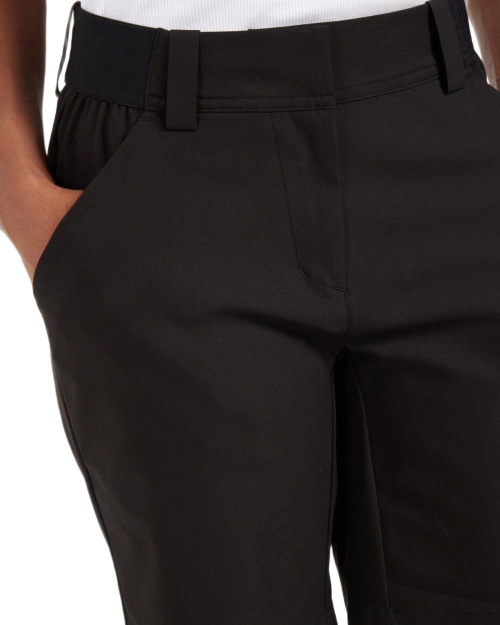 Black coloured Didriksons Womens Maja Shorts on white background