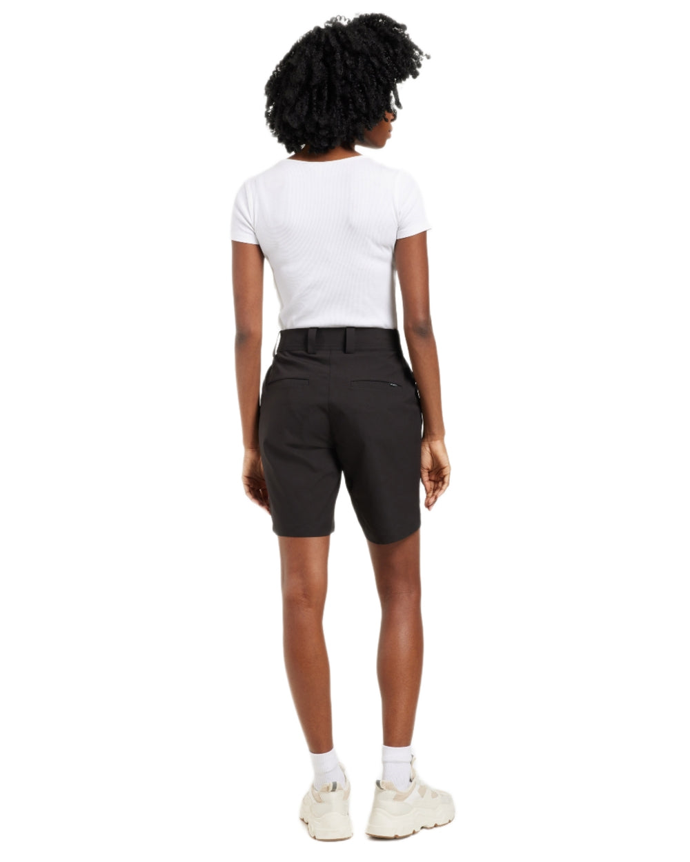 Black coloured Didriksons Womens Maja Shorts on white background