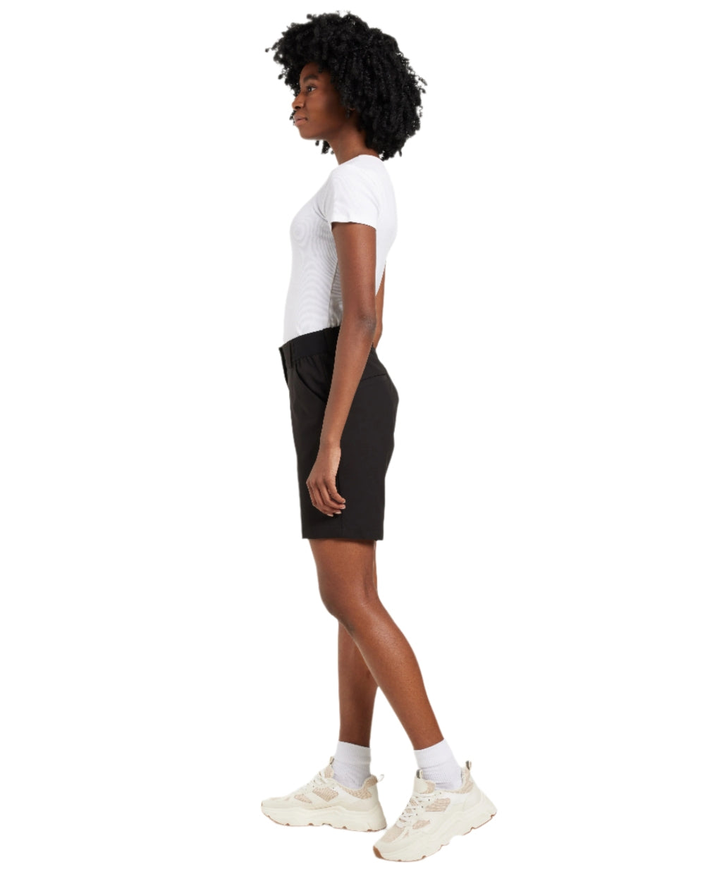 Black coloured Didriksons Womens Maja Shorts on white background