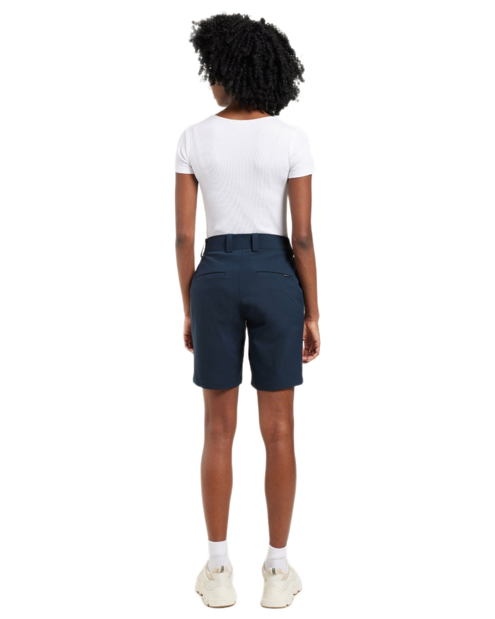 Dark Night Blue coloured Didriksons Womens Maja Shorts on white background