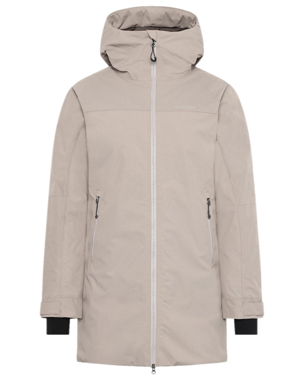 Ash Brown Coloured Didriksons Womens Marget Parka on white background