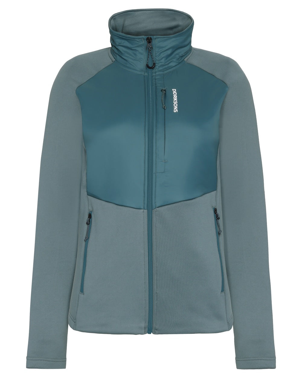 Factory Blue coloured Didriksons Womens Mija Full Zip Jacket on white background