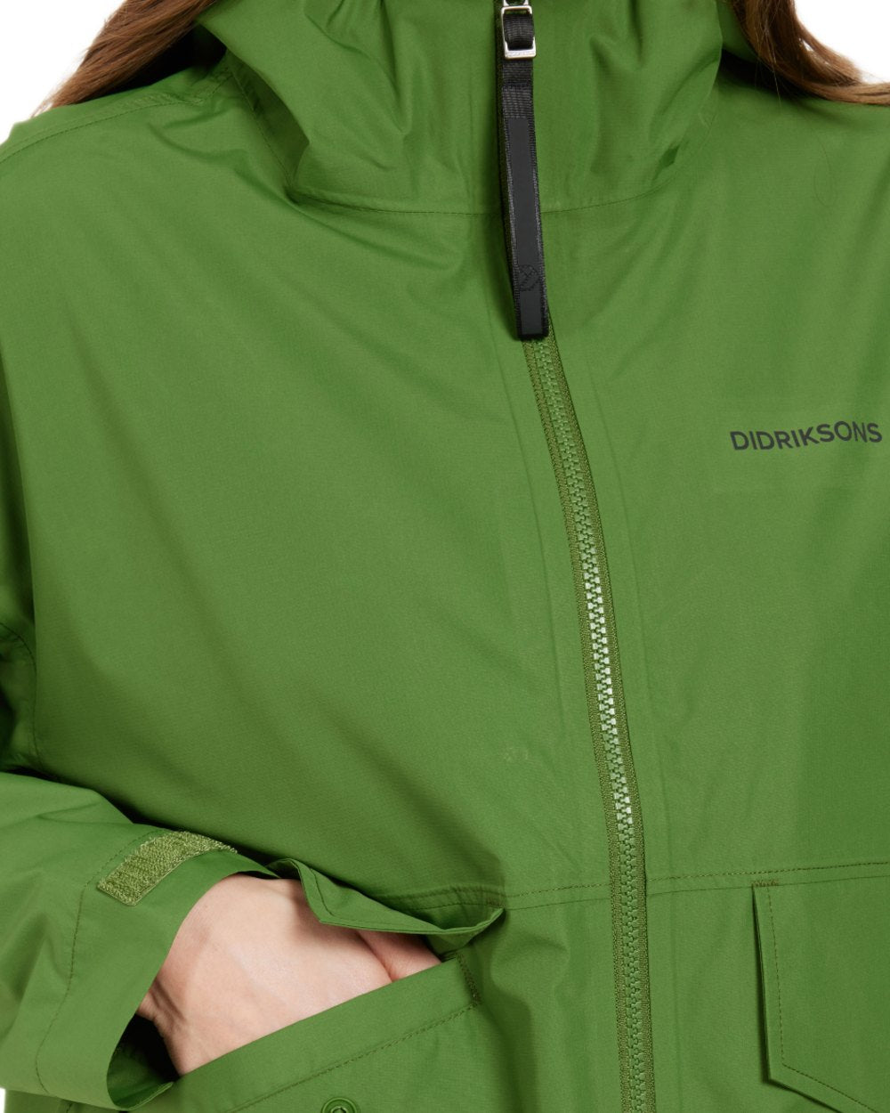 Velvet Green coloured Didriksons Womens Milena Jacket on white background