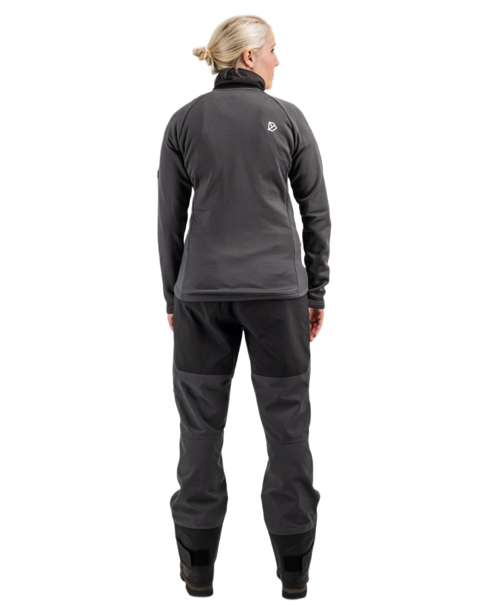 Coal Black coloured Didriksons Womens Mistral Full Zip Sweater on white background
