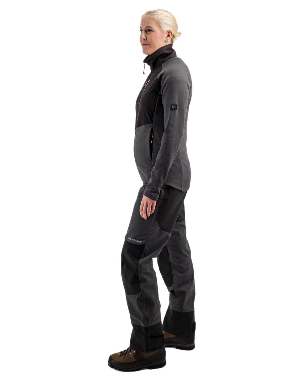 Coal Black coloured Didriksons Womens Mistral Full Zip Sweater on white background