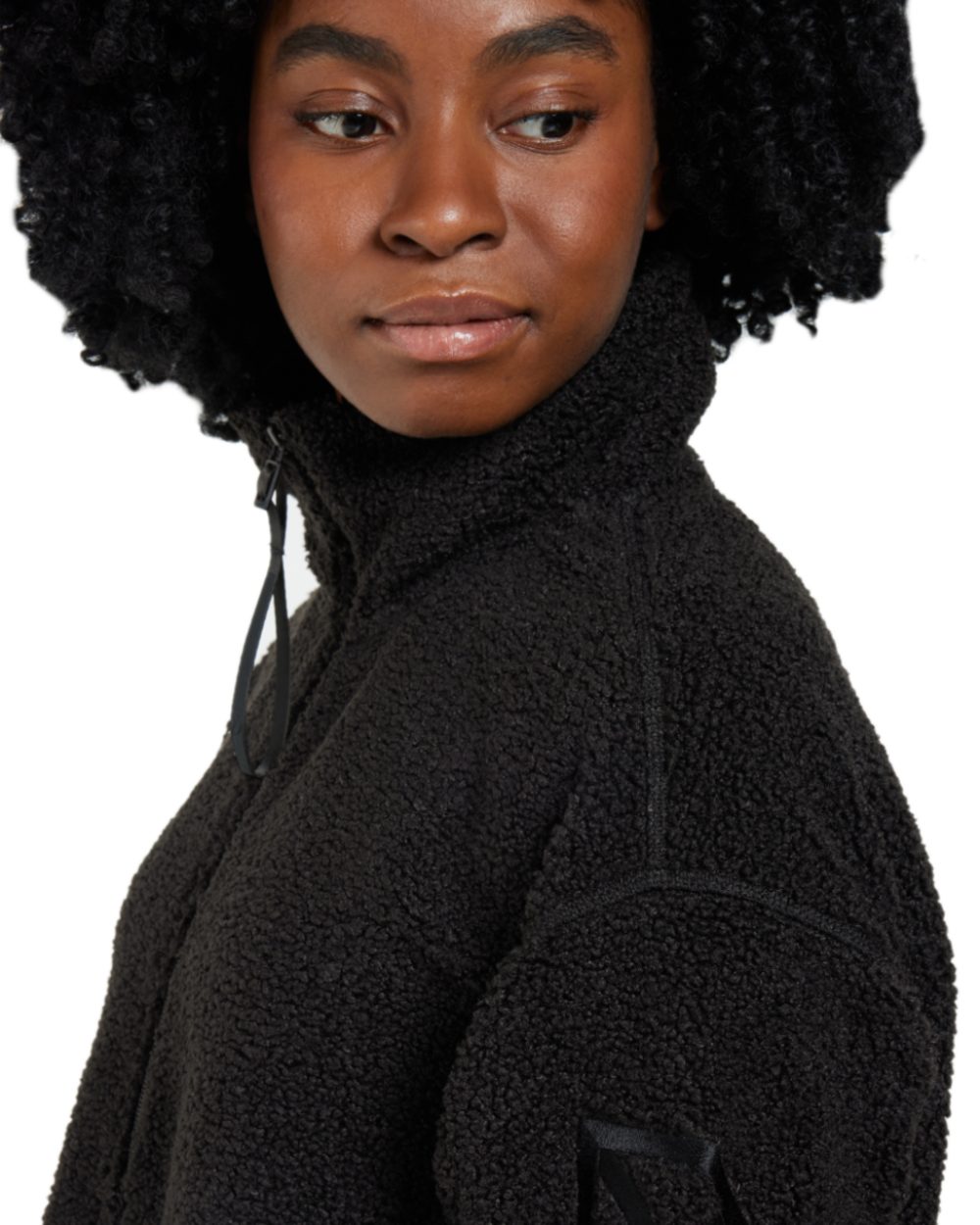 Black coloured Didriksons Womens Monia Half Zip Sweater on white background