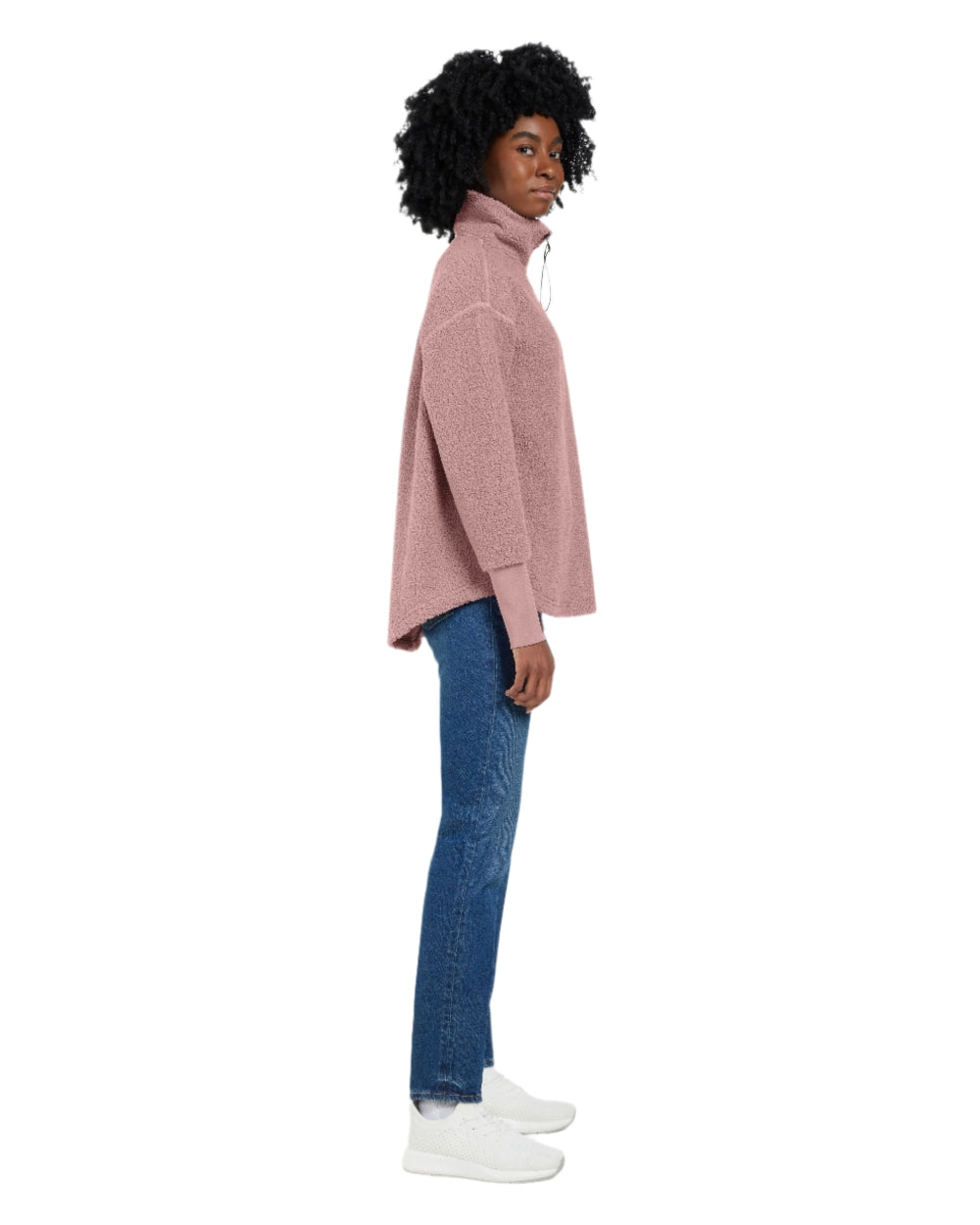 Faded Wine coloured Didriksons Womens Monia Half Zip Sweater on white background