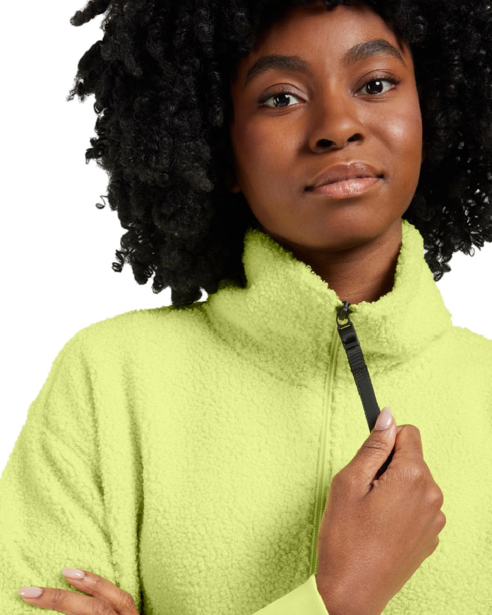 Light Avocado coloured Didriksons Womens Monia Half Zip Sweater on white background
