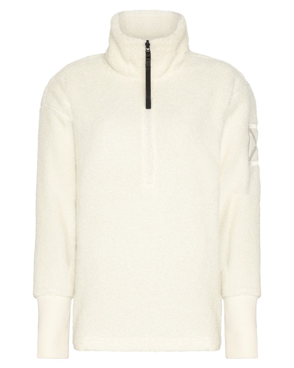 White Foam coloured Didriksons Womens Monia Half Zip Sweater on white background