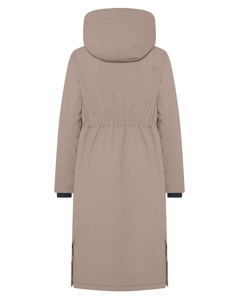 Ash Brown coloured Didriksons Womens Neja Long Parka on white background