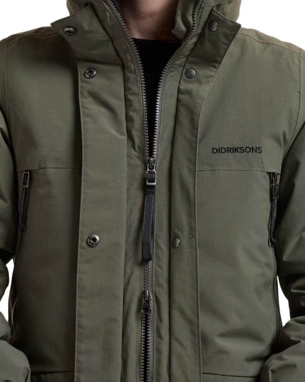 Deep Green coloured Didriksons Womens Neja Long Parka on white background