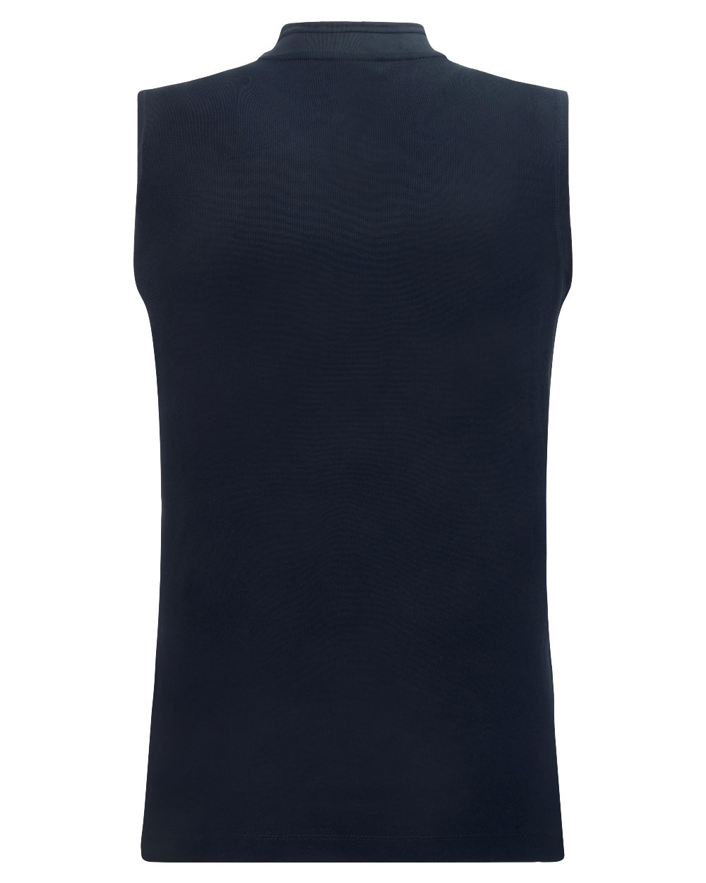 Dark Night Blue coloured Didriksons Womens Nikki Sleeveless Polo T-Shirt on white background