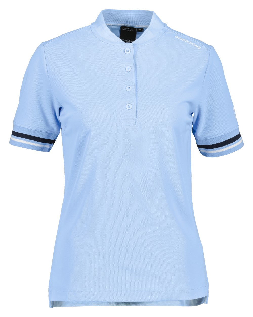 Sea Blue coloured Didriksons Womens Patty Polo T-Shirt on white background