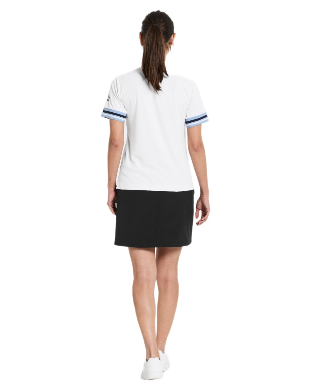Snow White coloured Didriksons Womens Patty Polo T-Shirt on white background