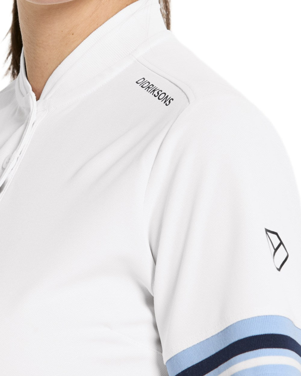 Snow White coloured Didriksons Womens Patty Polo T-Shirt on white background