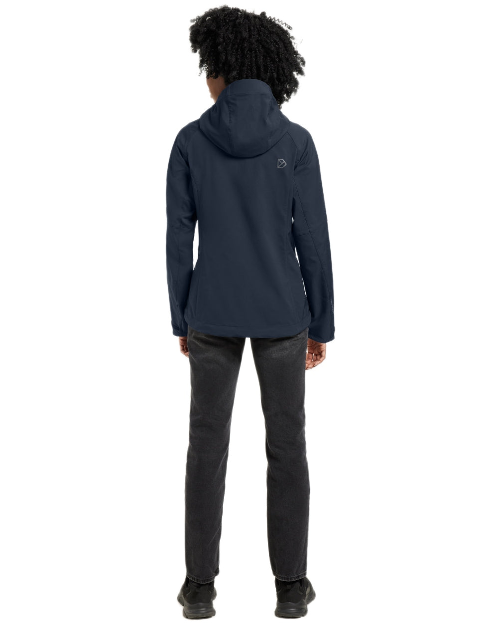 Dark Night Blue coloured Didriksons Womens Petra Jacket on white background