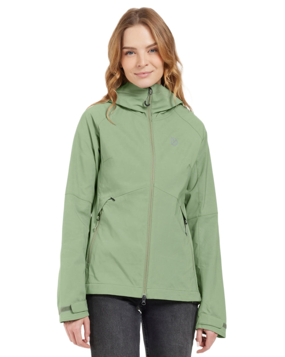 Light Moss coloured Didriksons Womens Petra Jacket on white background