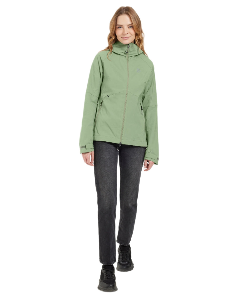Light Moss coloured Didriksons Womens Petra Jacket on white background