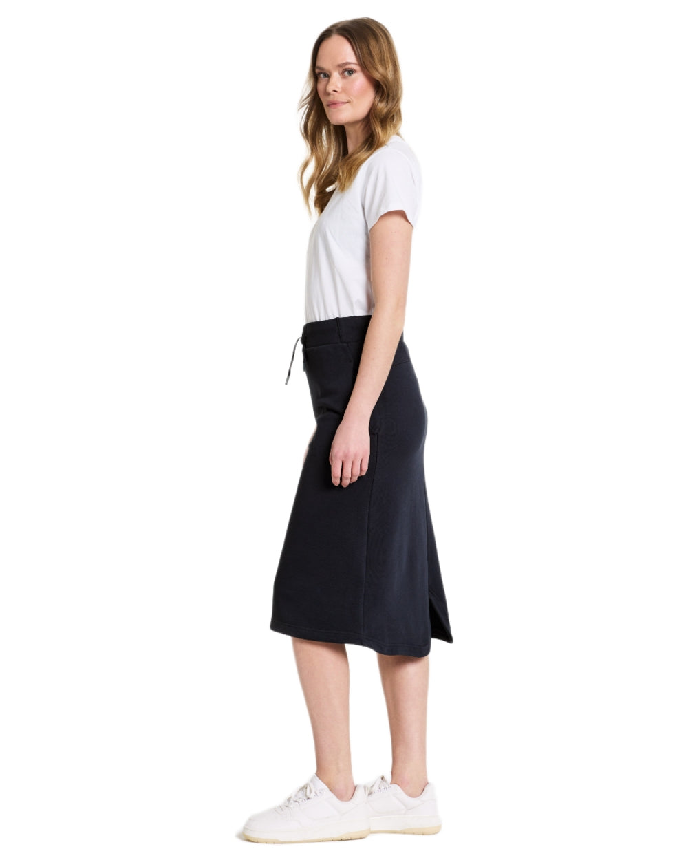 Navy coloured Didriksons Womens Reso Skirt on white background