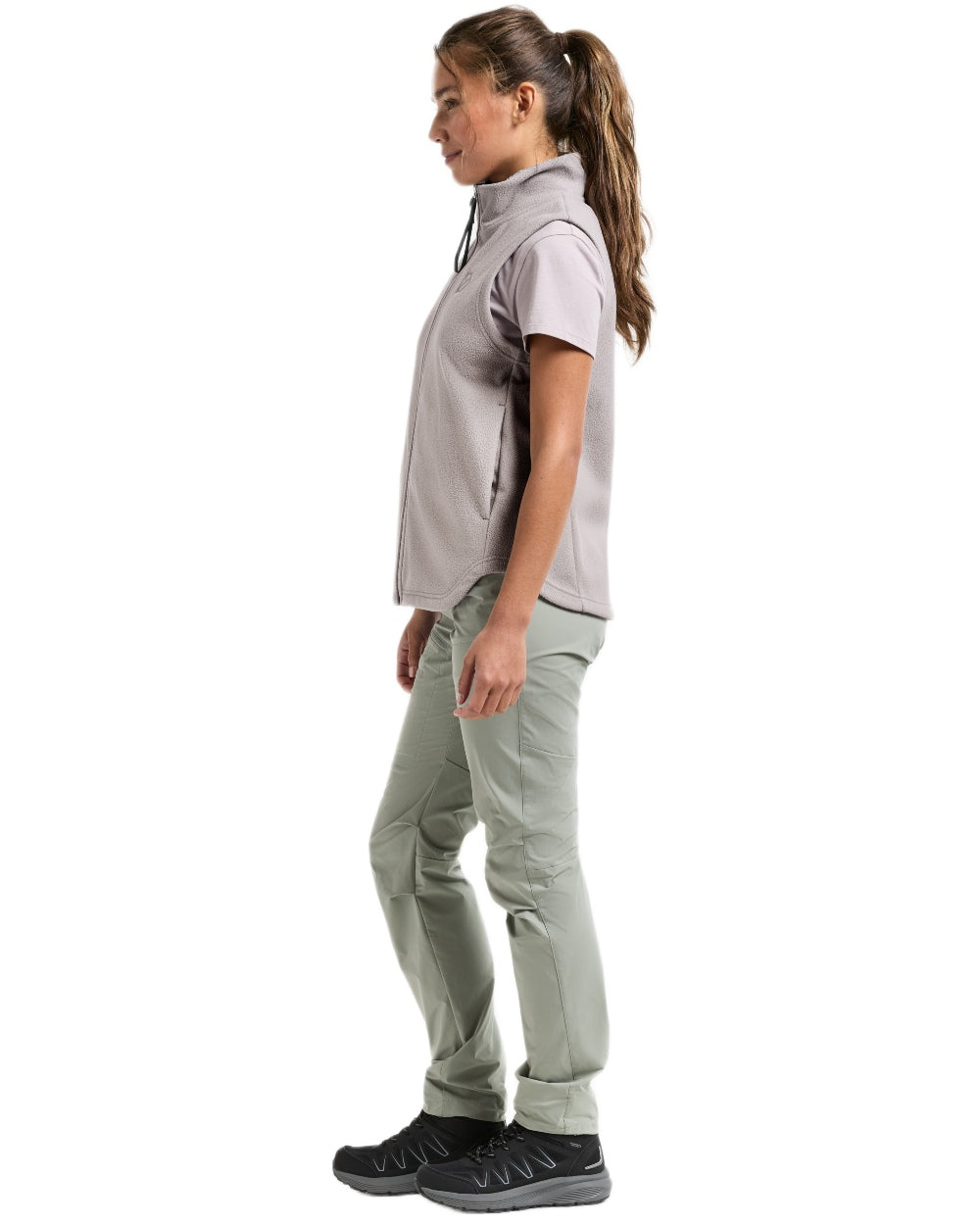 Sunrise Mist coloured Didriksons Womens Rim Windproof Vest on white background