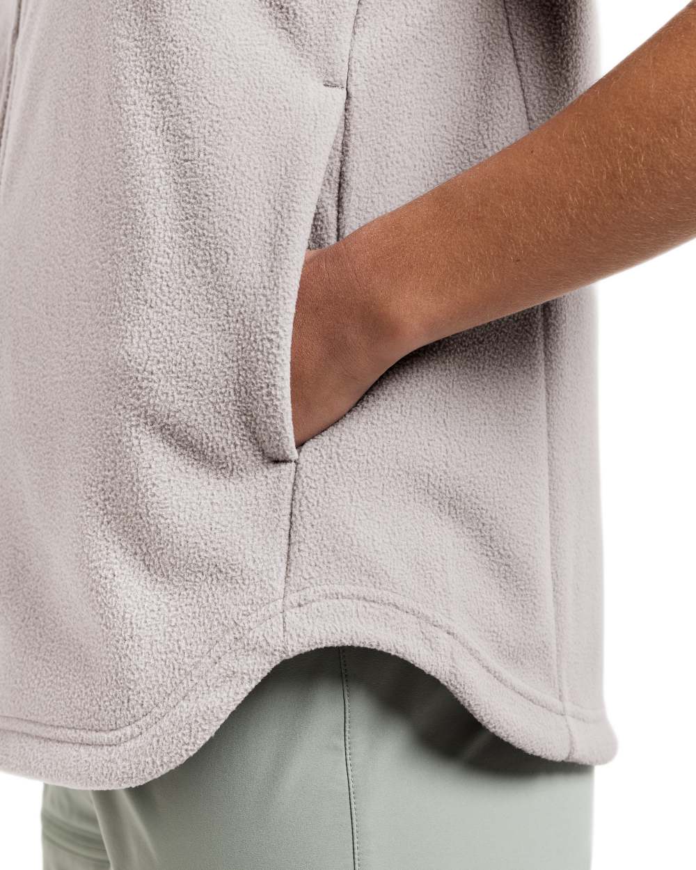 Sunrise Mist coloured Didriksons Womens Rim Windproof Vest on white background