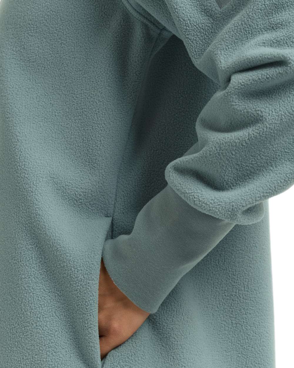 Factory Blue coloured Didriksons Womens Rinda Windproof Full-Zip Fleece on white background