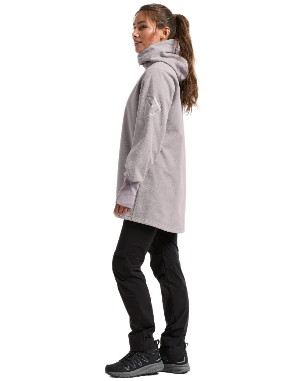 Sunrise Mist coloured Didriksons Womens Rinda Windproof Full-Zip Fleece on white background