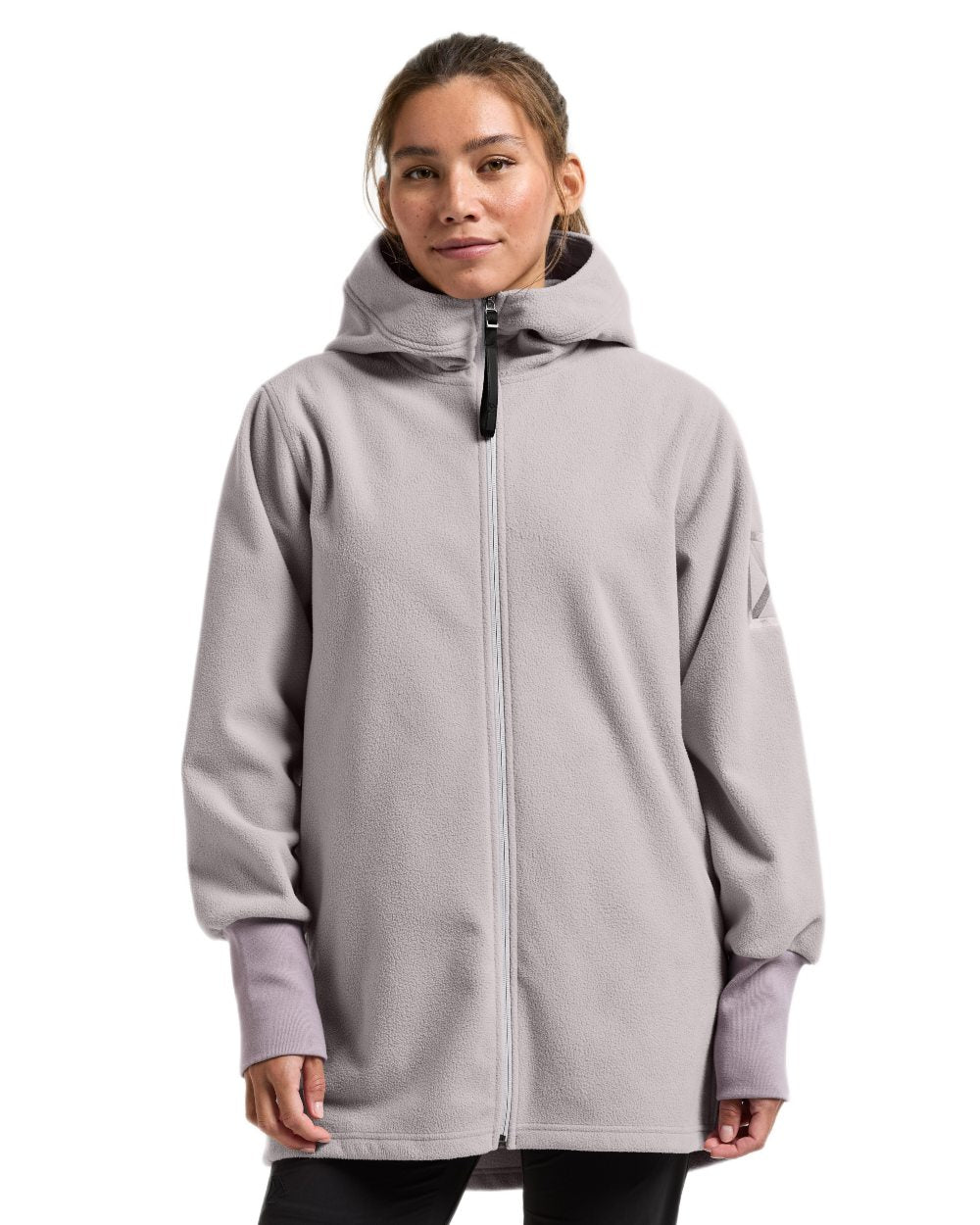 Sunrise Mist coloured Didriksons Womens Rinda Windproof Full-Zip Fleece on white background