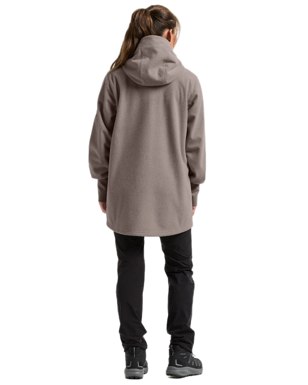Ash Brown coloured Didriksons Womens Rinda Windproof Full-Zip Fleece on white background