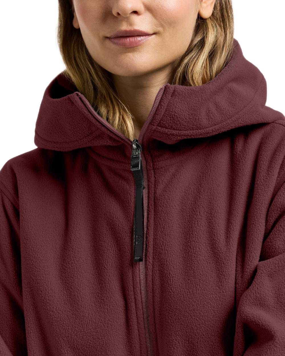 Old Rust coloured Didriksons Womens Rinda Windproof Full-Zip Fleece on white background