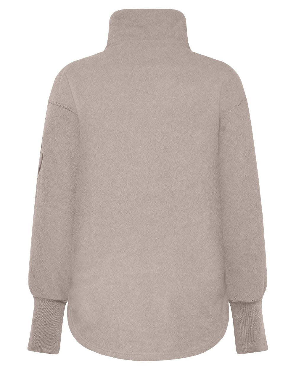 Ash Brown coloured Didriksons Womens Ronja Full Zip Sweater on white background