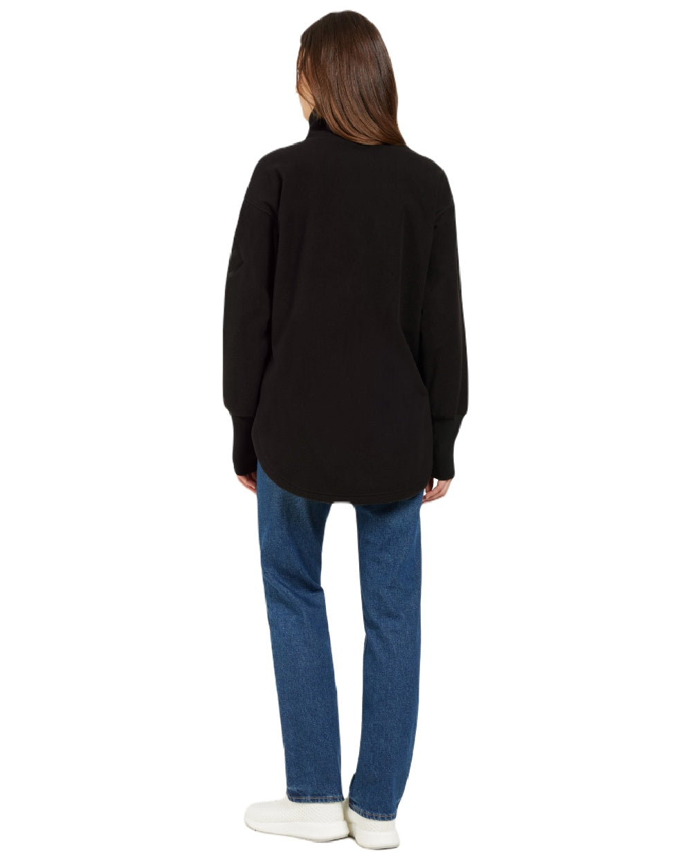 Black coloured Didriksons Womens Ronja Full Zip Sweater on white background