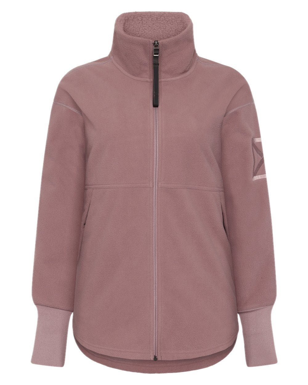 Faded Wine coloured Didriksons Womens Ronja Full Zip Sweater on white background