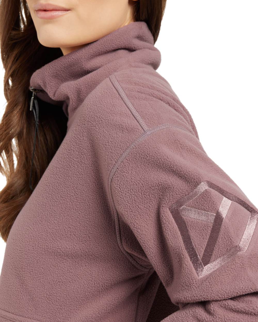 Faded Wine coloured Didriksons Womens Ronja Full Zip Sweater on white background