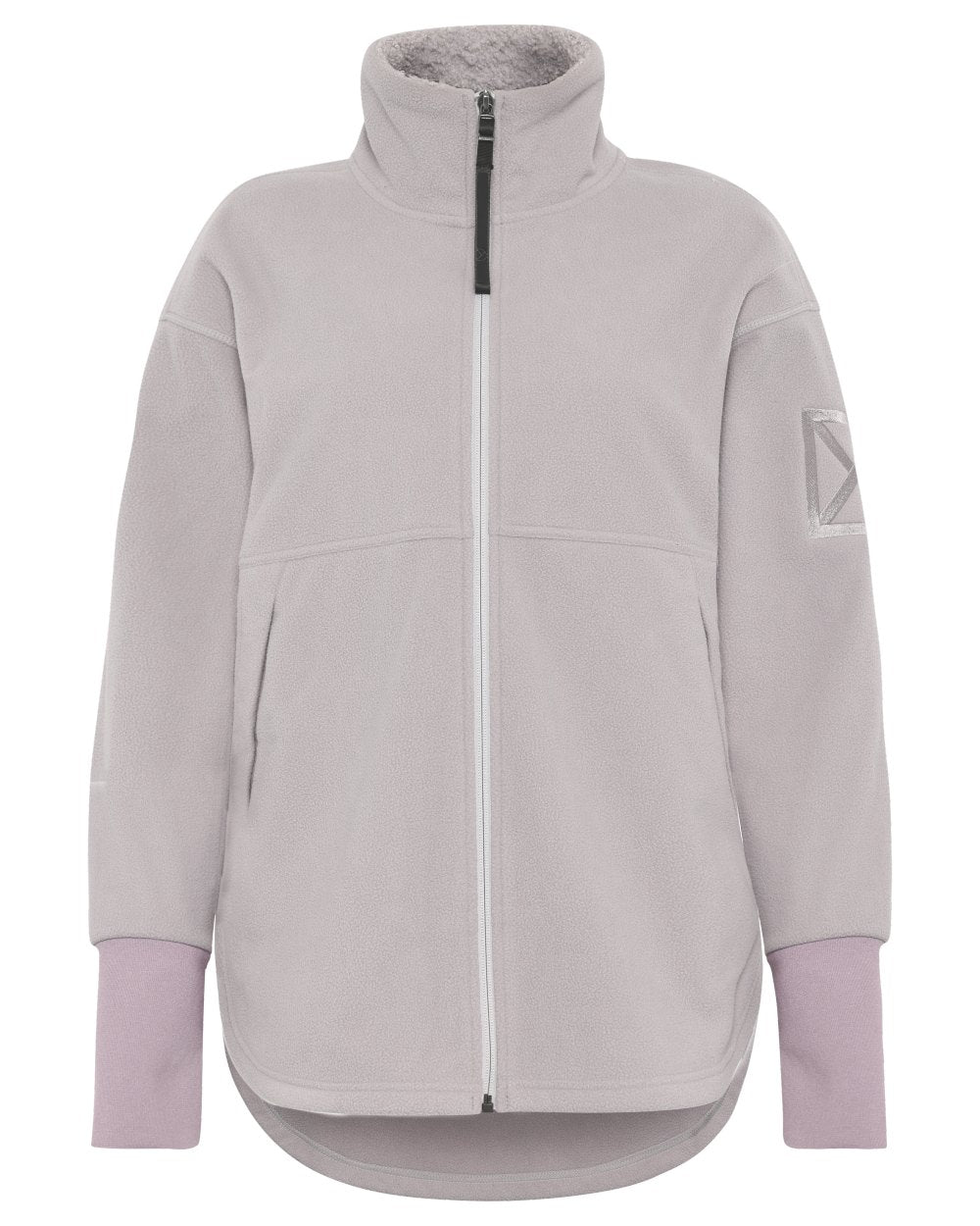 Sunrise Mist coloured Didriksons Womens Ronja Full Zip Sweater on white background