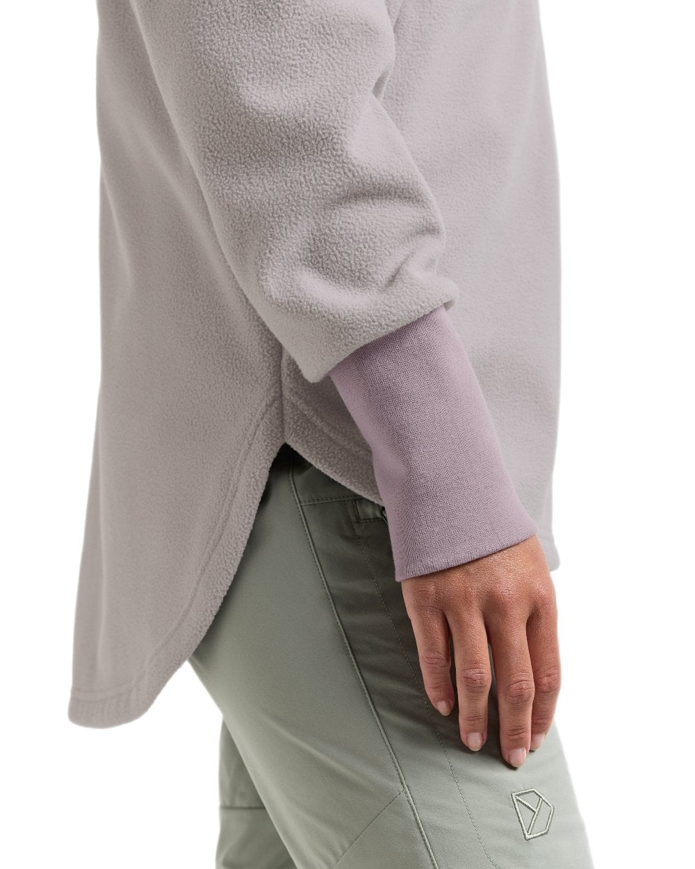 Sunrise Mist coloured Didriksons Womens Ronja Full Zip Sweater on white background