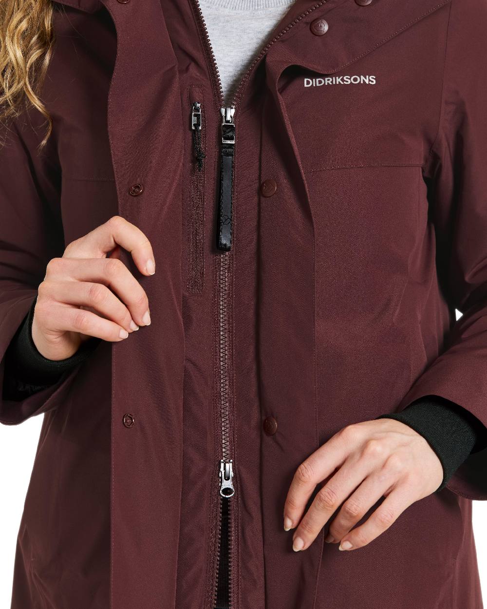 Old Rust Coloured Didriksons Womens Selina Parka on white background
