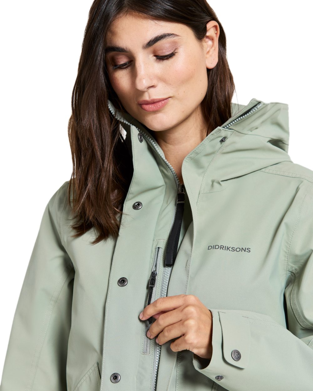 Wilted Leaf coloured Didriksons Womens Silja Jacket on white background