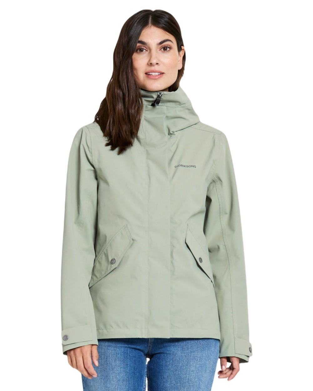 Wilted Leaf coloured Didriksons Womens Silja Jacket on white background