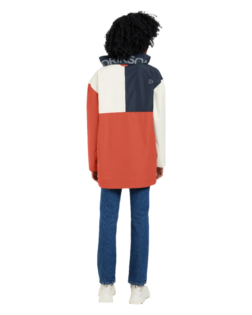 Brique Red Dark Blue White coloured Didriksons Womens Thyra Jacket 3 on white background