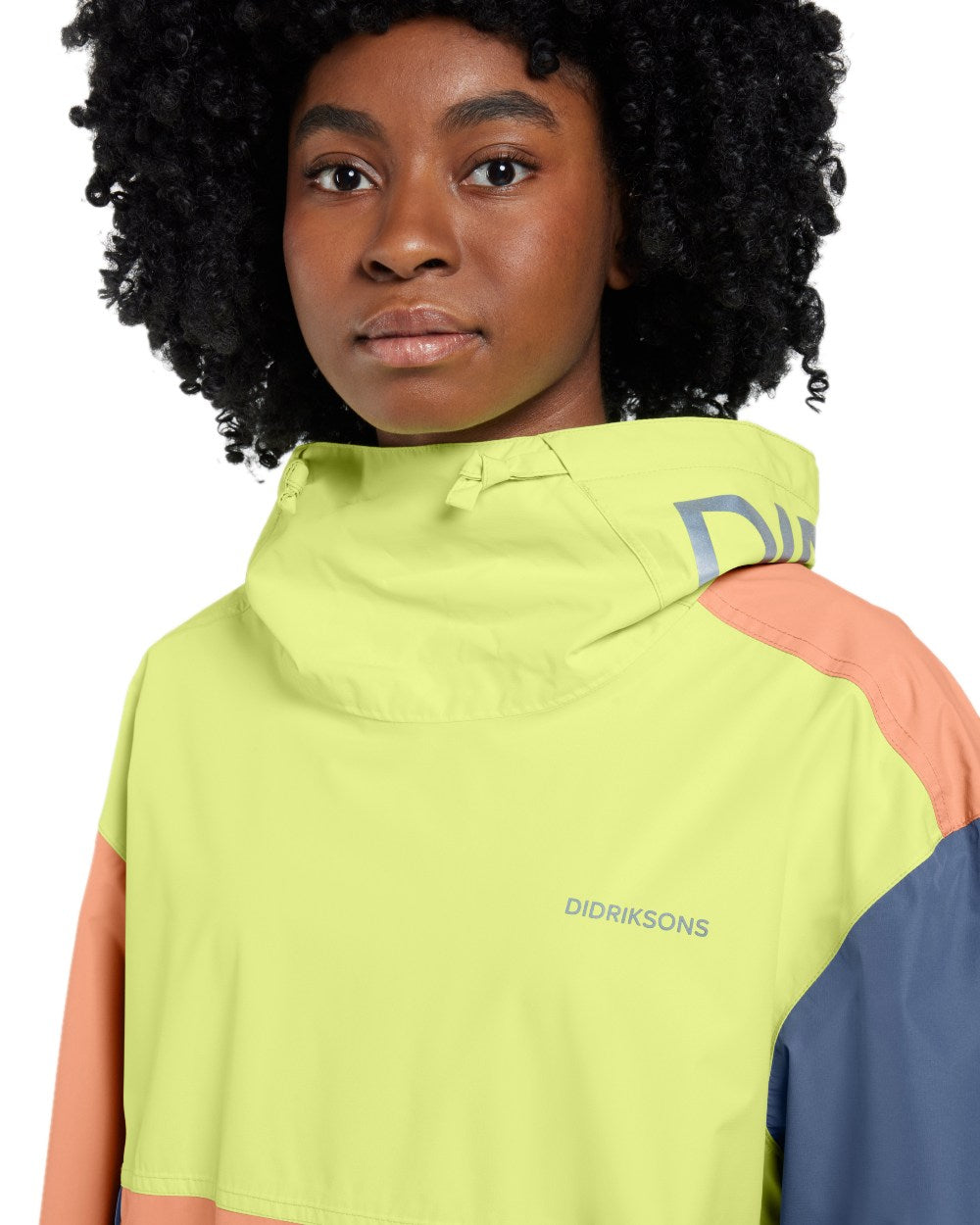 True Blue Green Pink coloured Didriksons Womens Thyra Jacket 3 on white background