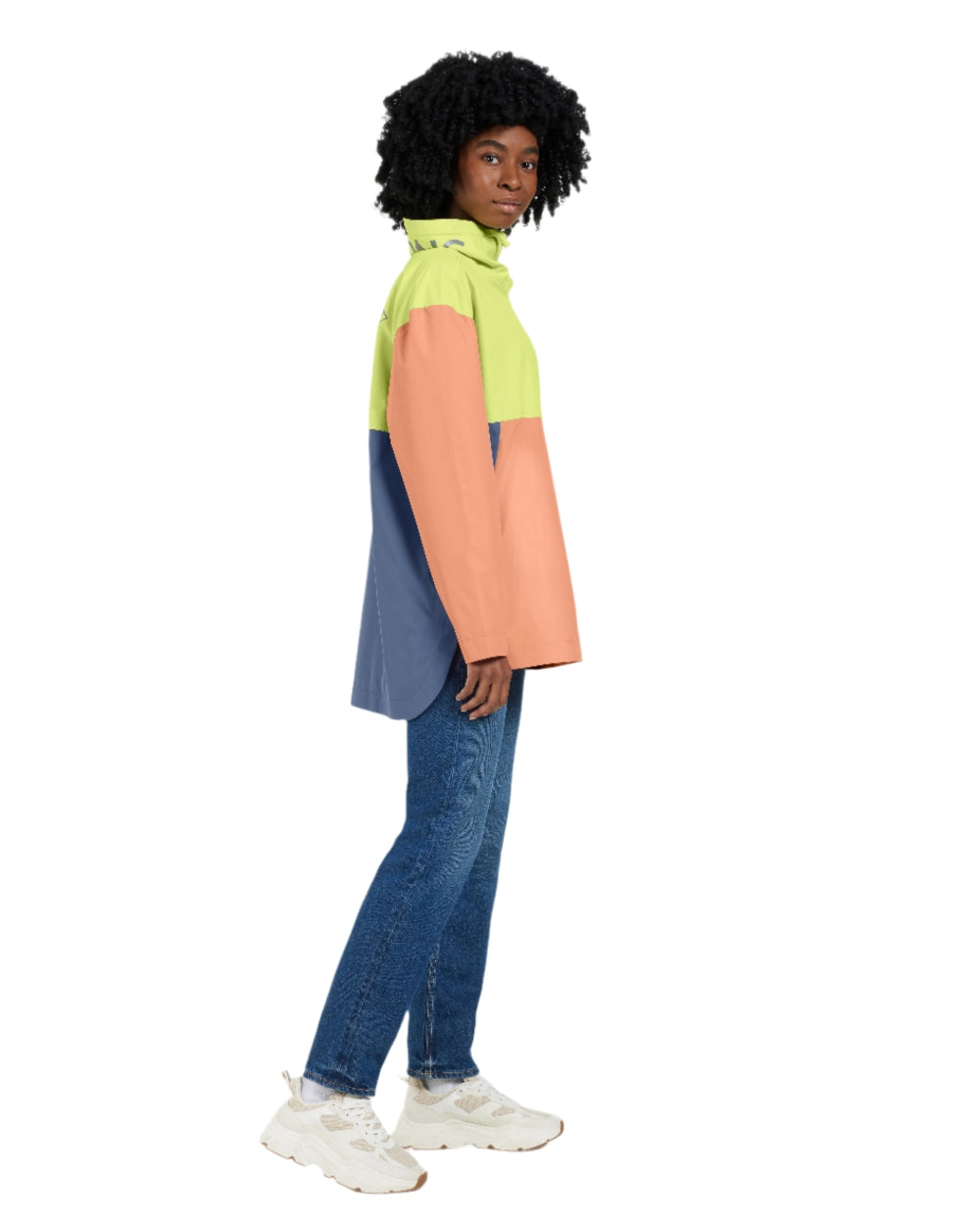 True Blue Green Pink coloured Didriksons Womens Thyra Jacket 3 on white background
