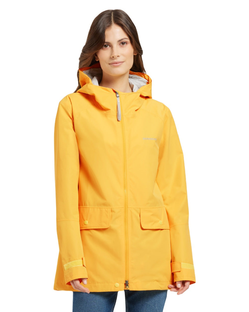 Warm Yellow coloured Didriksons Womens Tone Parka on white background