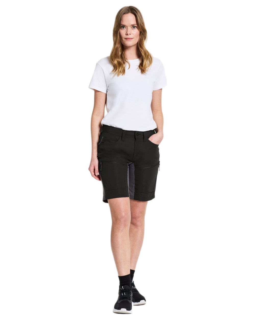 Black coloured Didriksons Womens Tucana Shorts on white background