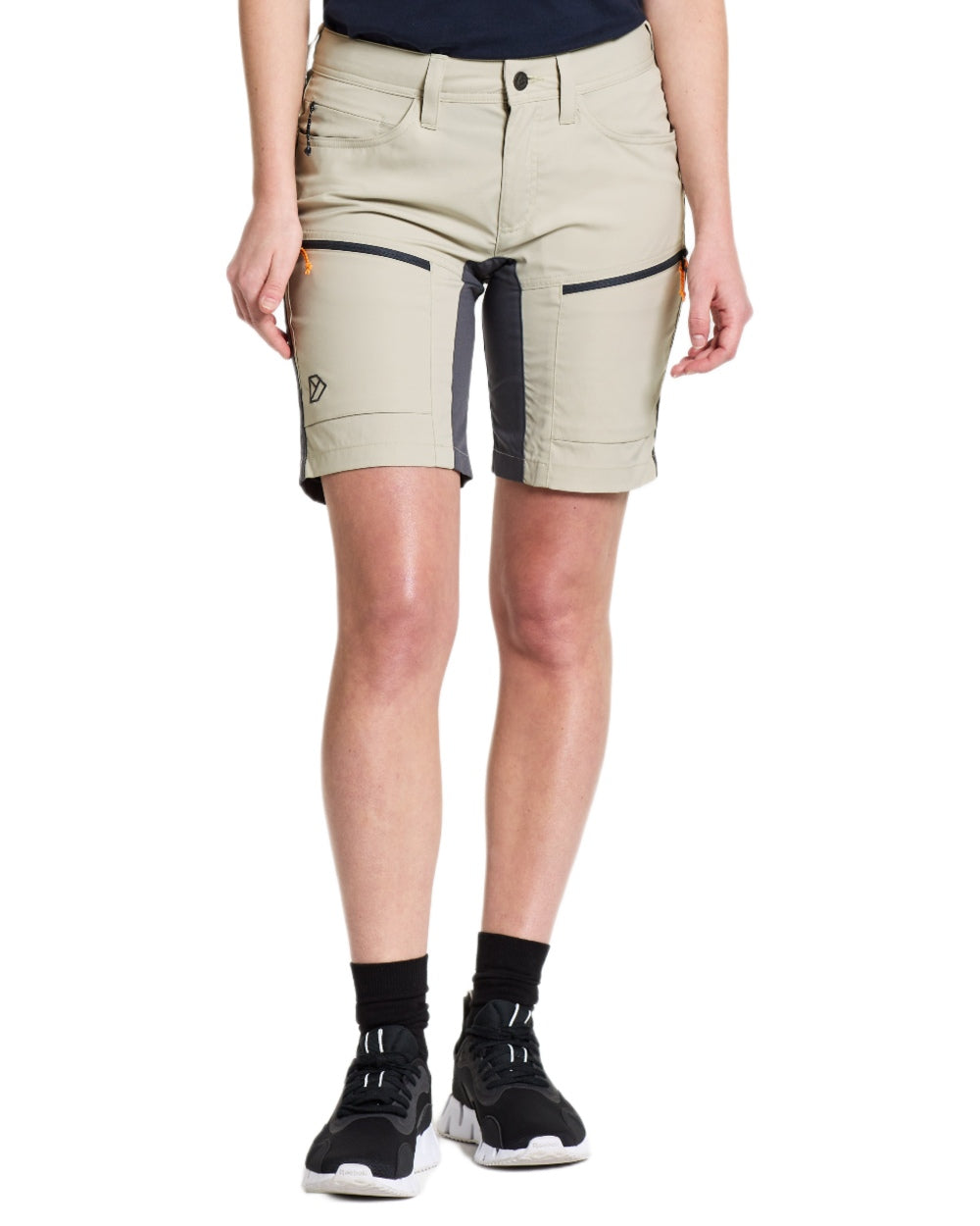 Light Beige coloured Didriksons Womens Tucana Shorts on white background