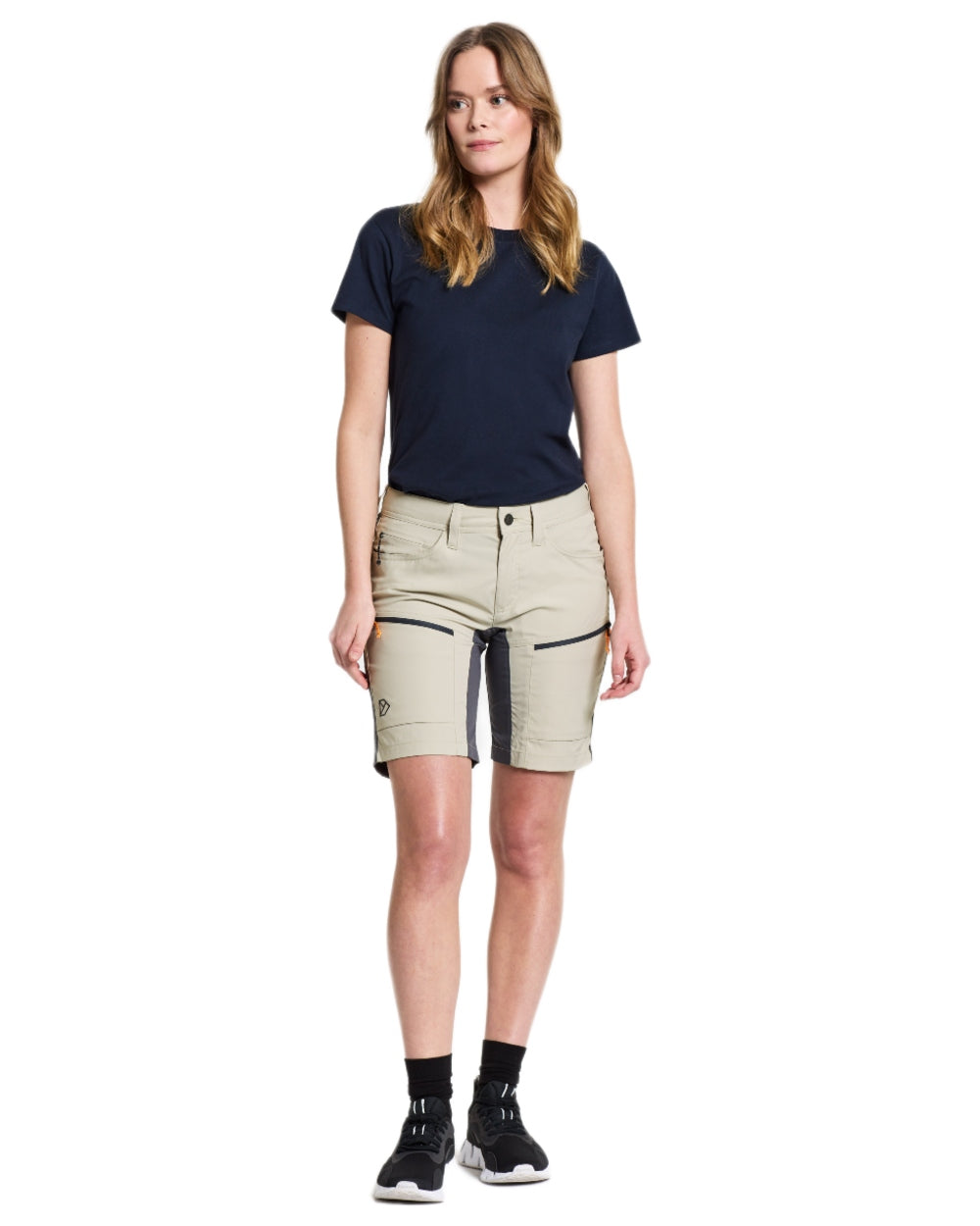 Light Beige coloured Didriksons Womens Tucana Shorts on white background