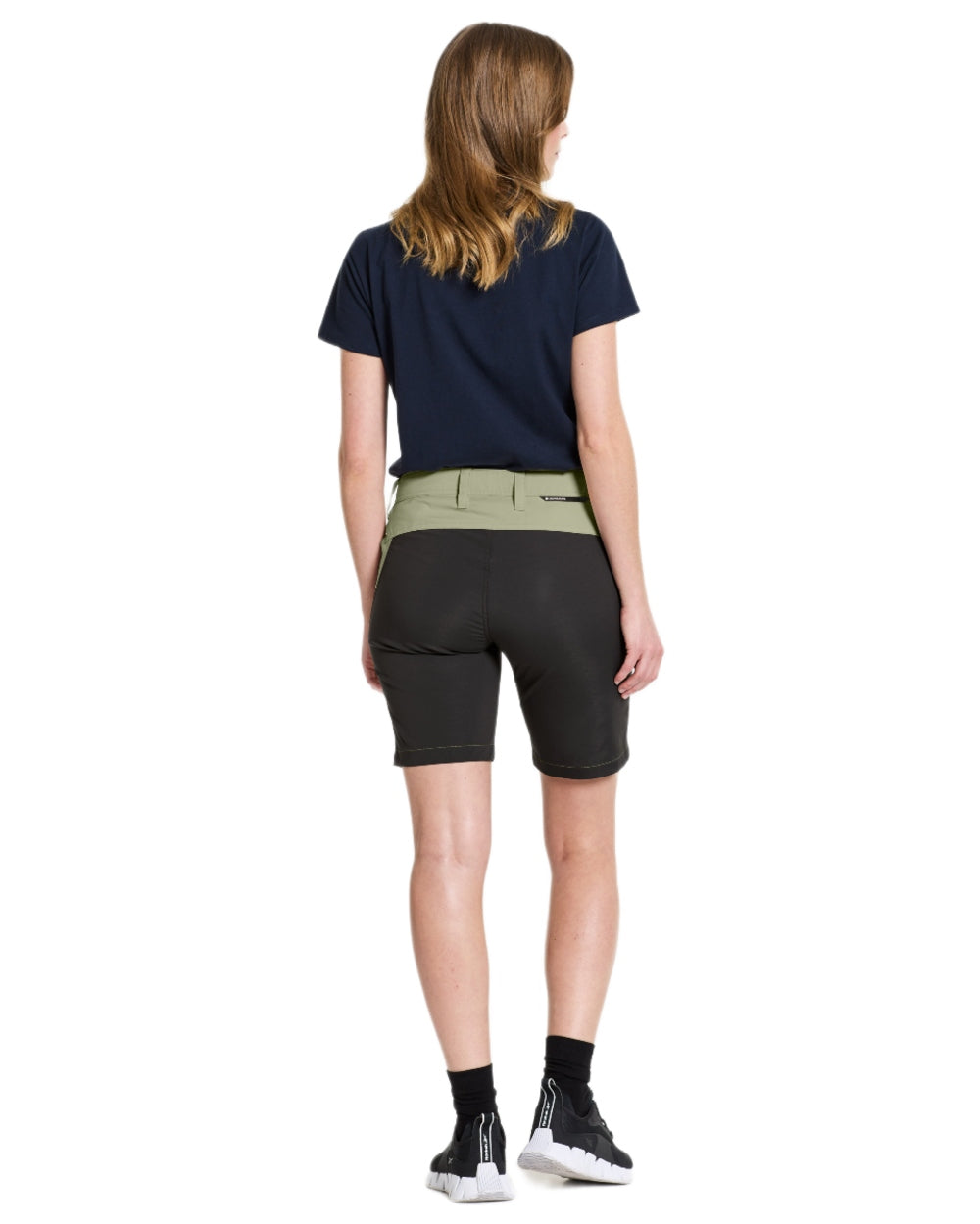 Light Moss coloured Didriksons Womens Tucana Shorts on white background