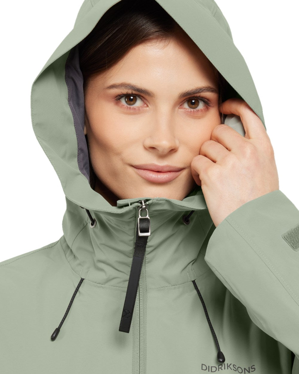 Wilted Leaf coloured Didriksons Womens Turvi Jacket 2 on white background