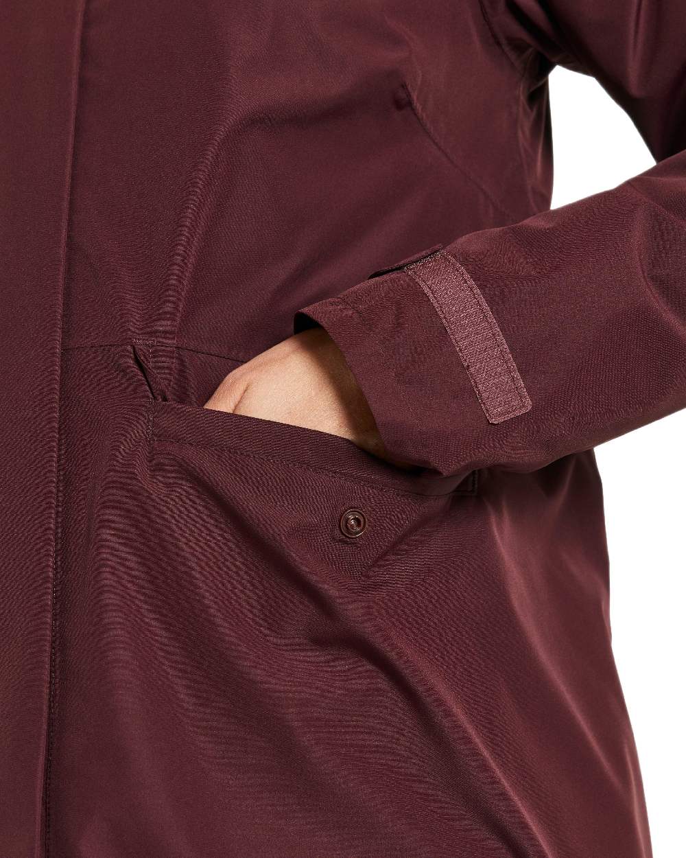 Old Rust Coloured Didriksons Womens Tuva Parka on white background